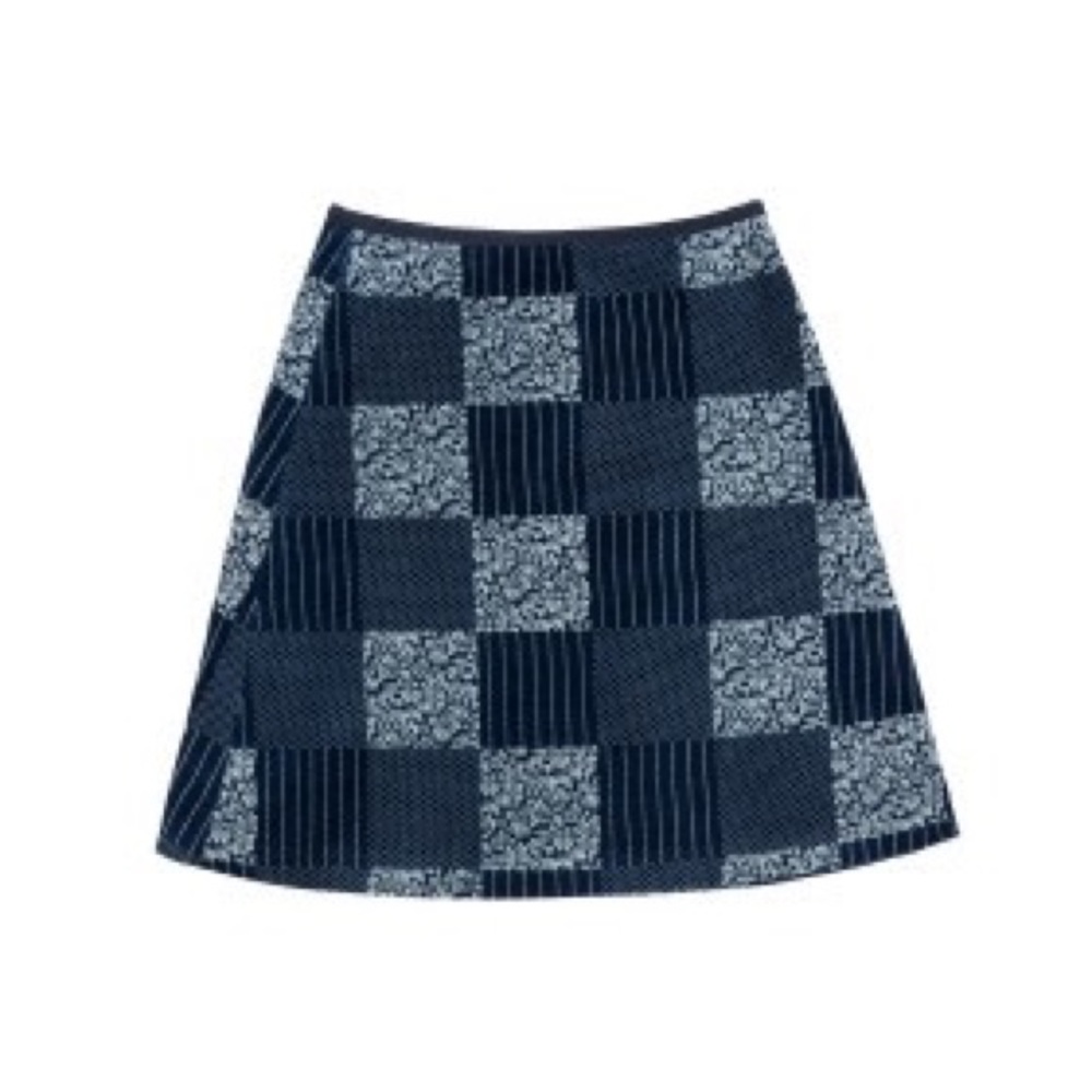 Ann Mashburn suede navy patchwork skirt. Never worn!